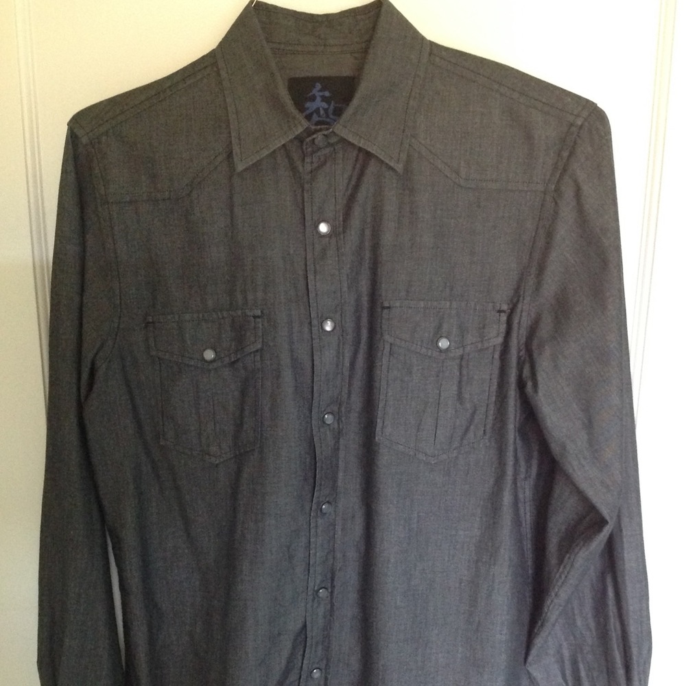 Men's S Age of Wisdom Charcoal Gray L/S Shirt